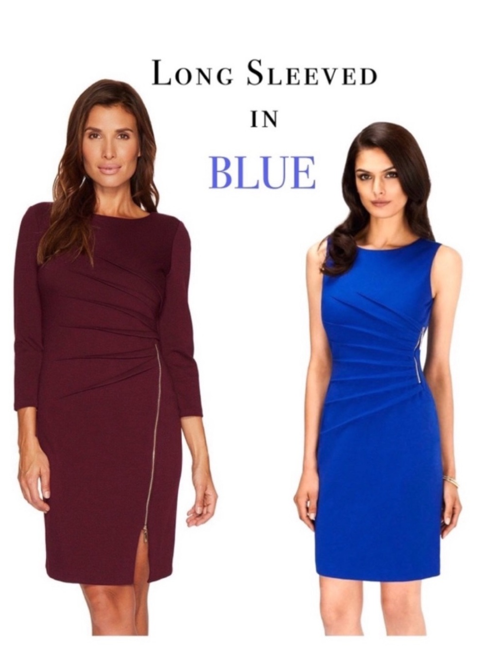 Ivanka Trump Starburst Cobalt Blue Zipper Sheath Dress 4